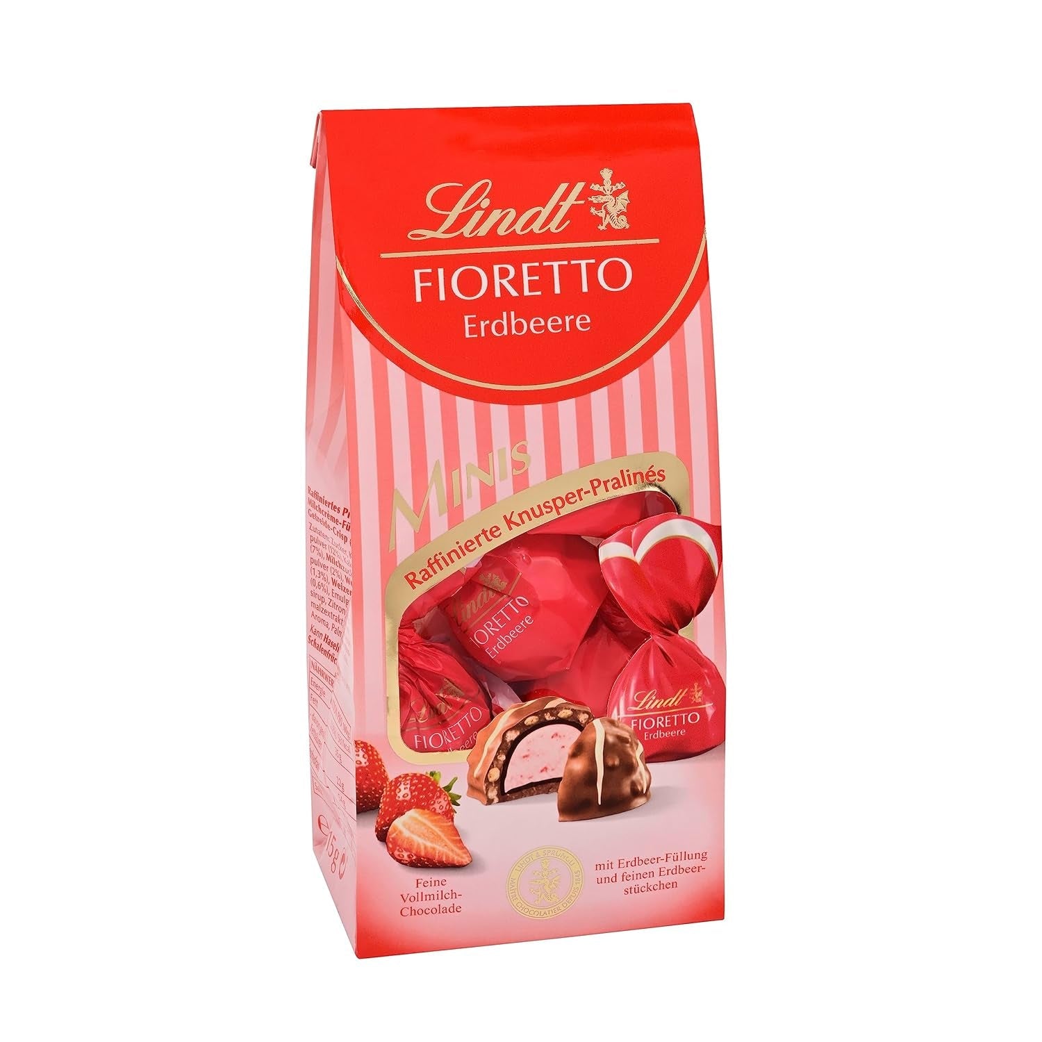 Lindt Chocolate | Set cadou FIORETTO Zabaione | 138g | 6 praline de ciocolată cu lapte cu umplutură de trufe Zabaione și topping crocant, conținând alcool | Cadou de ciocolată
