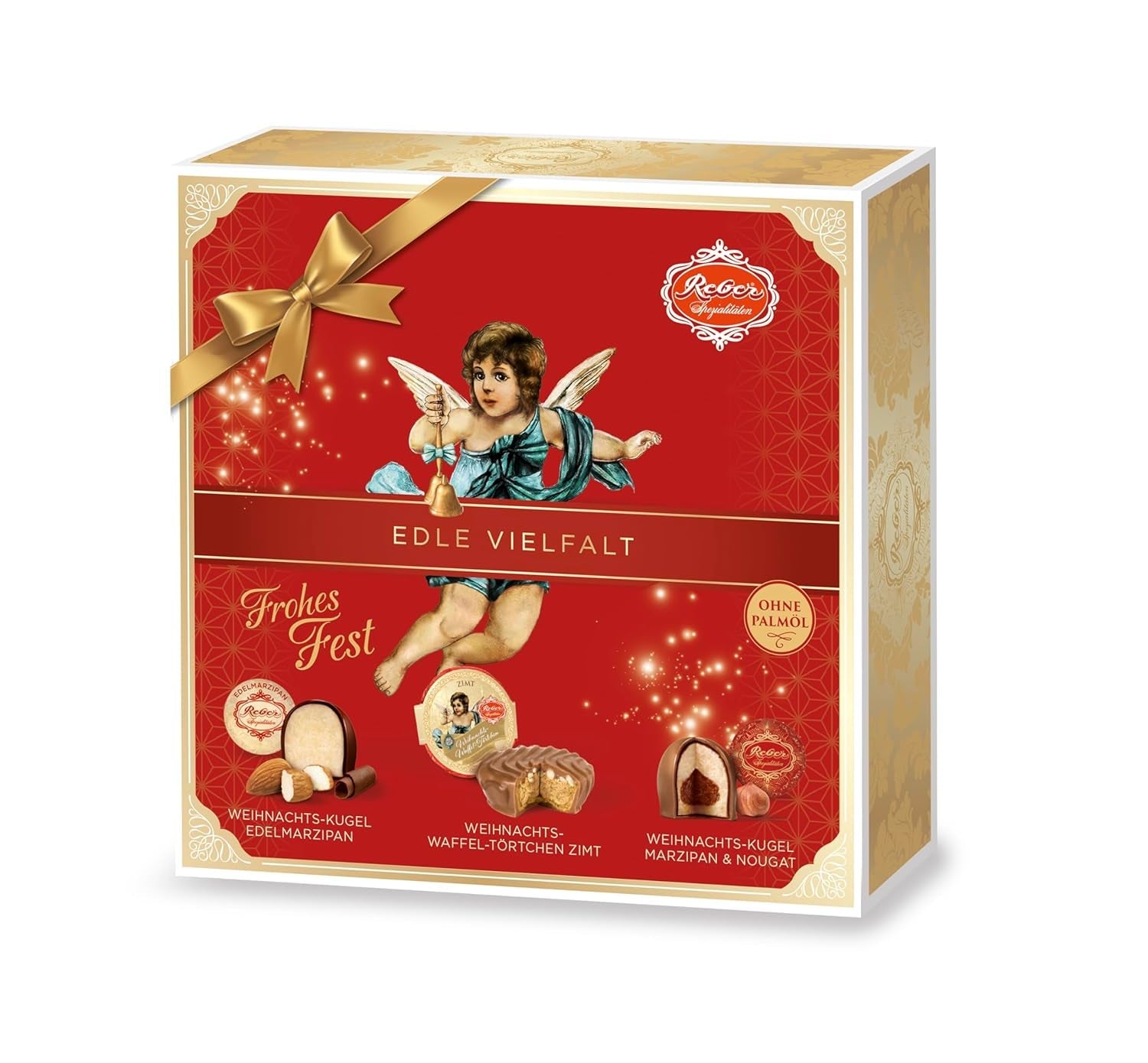 Bile Reber Mozart cu ciocolată neagră, pachet de 6 cu marțipan și nuga, vegane - 1 x 120 g
