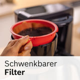 Espressor cu filtru Bosch MyMoment TKA6M273, carafă termică de 1L, pentru 8-12 cești, sistem anti-picurare, suport pentru filtru rotativ, program de detartrare, rezervor de apă detașabil, 1200 wați, negru mat