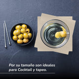 Pachet de 300 de șervețele de hârtie pentru cocktail, 100% reciclabile și biodegradabile, suport pentru șervețele de masă din oțel inoxidabil, șervețele ecologice, 10 X 10 cm, pliate.
