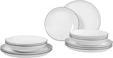 Set de veselă Seltmann Weiden 001.737148 Lido - 6 farfurii de cină + 6 farfurii de fond - 12 piese - Black Line