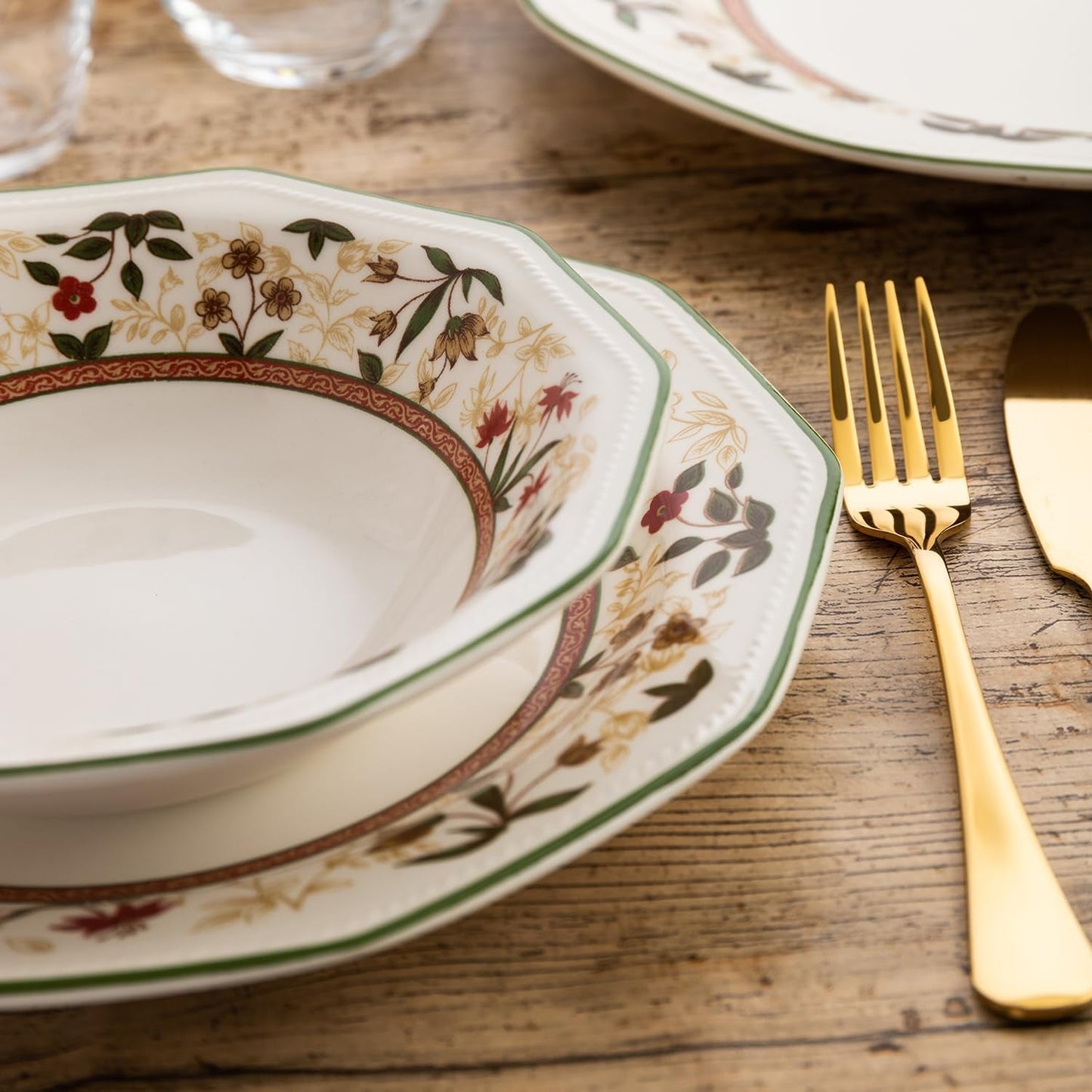 Set de veselă ceramică ASSAM, 12 piese, pentru 4 persoane