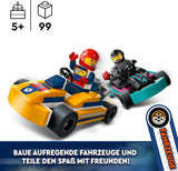 LEGO City Go-Karts cu piloți, set cu 2 minifigurine de piloți și mașini de curse, jucărie pentru mașini de la 5 ani pentru băieți și fete, cadou distractiv pentru copii 60400 Seturi de constructie Besuche den LEGO-Store
