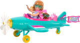 Barbie Chelsea Plane Doll And Playset - păpușă pilot, avion, mâner și accesorii pentru povești, roți de rulare și elice cu picior de floare, vârsta 3+, HTK38 Papusi Naty Shop Titlu implicit
