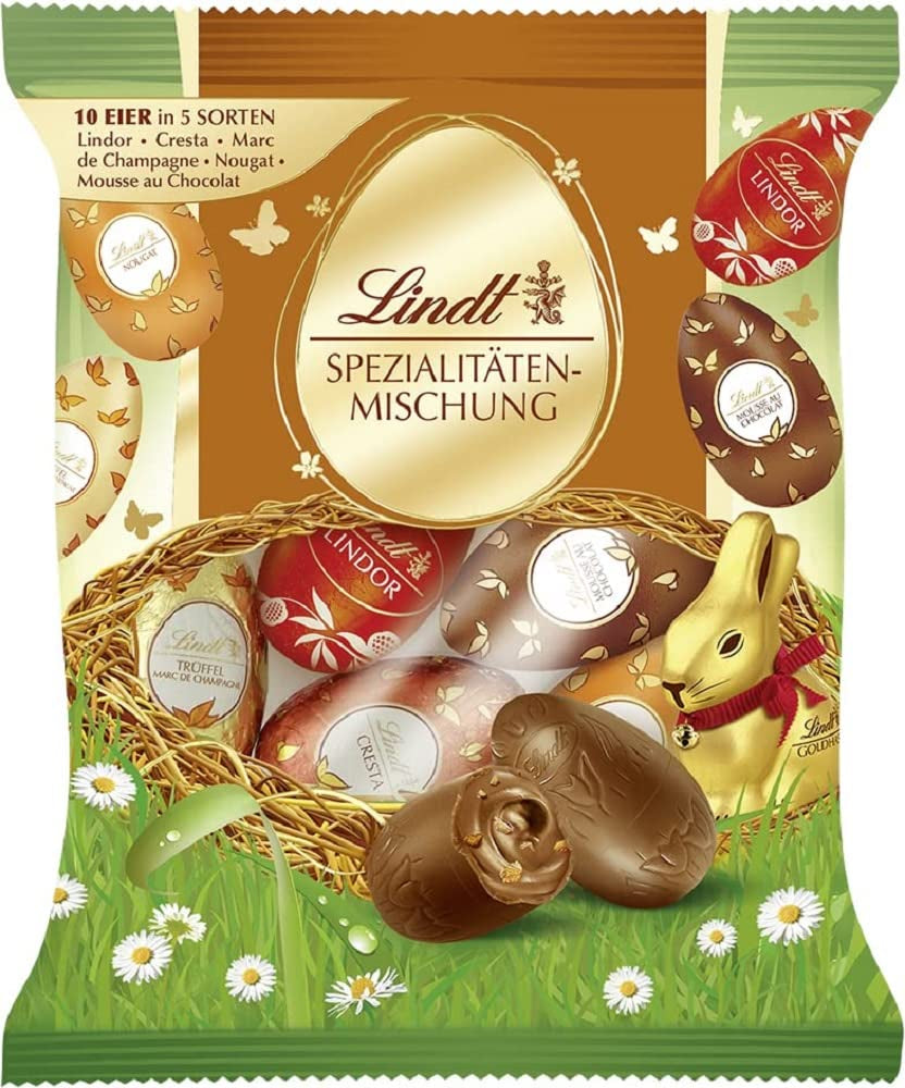 Mix special de ciocolată | 2 x 180 g | Ouă din lapte integral în cinci sortimente cu și fără alcool (Ouă Marc de Champagne și trufe de ciocolată | 3 x 90 g)