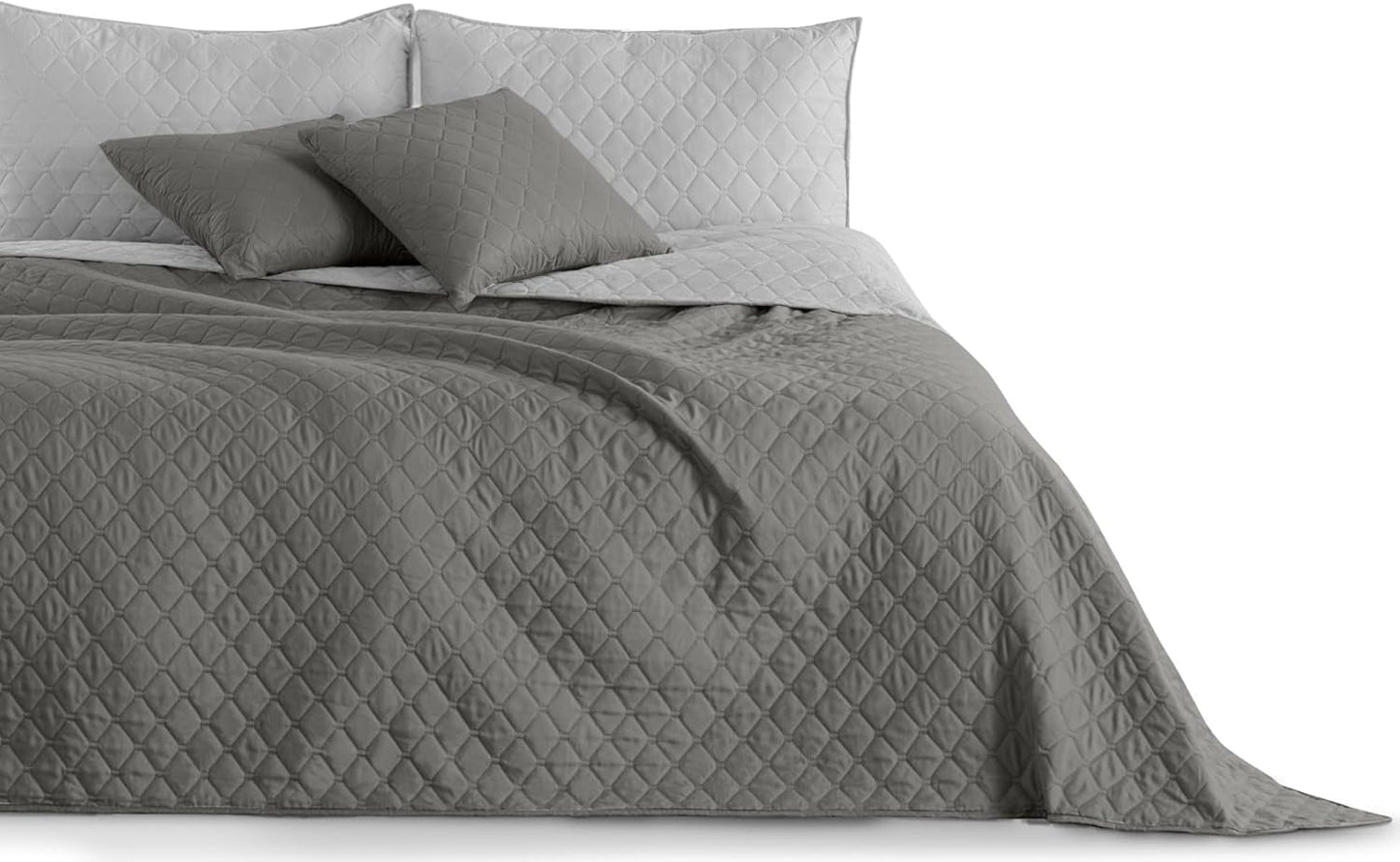 Decoking Cuvertură de pat 200 X 220 Cm Grafit Antracit Gri Argint Cuvertură de pat cu două fețe ușor de întreținut Axel Paturi si Cuverturi Besuche den DecoKing-Store Axel Stahl Argint 200 X 220 Cm