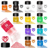 Glitter comestibil, 10 grame, diverse culori Glitter Naty Shop Set 12 culori