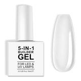 Gel de întărire Builder 5 în 1 15 ml, Gel de întărire pentru unghii, Gel de întărire pentru unghii, Ojă UV/LED pentru extensii de unghii, Extensii, Nail Art, Autocolante, Gel de întărire pentru unghii cu gel (Alb)