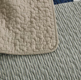 Chezmoi Collection Addy Patchwork Quilt Set bumbac pre-spălat, ușor, reversibil, pentru toate anotimpurile, supradimensionat, 3 piese, albastru marin, alb, gri, taupe, în carouri Plapumi si pilote Naty Shop