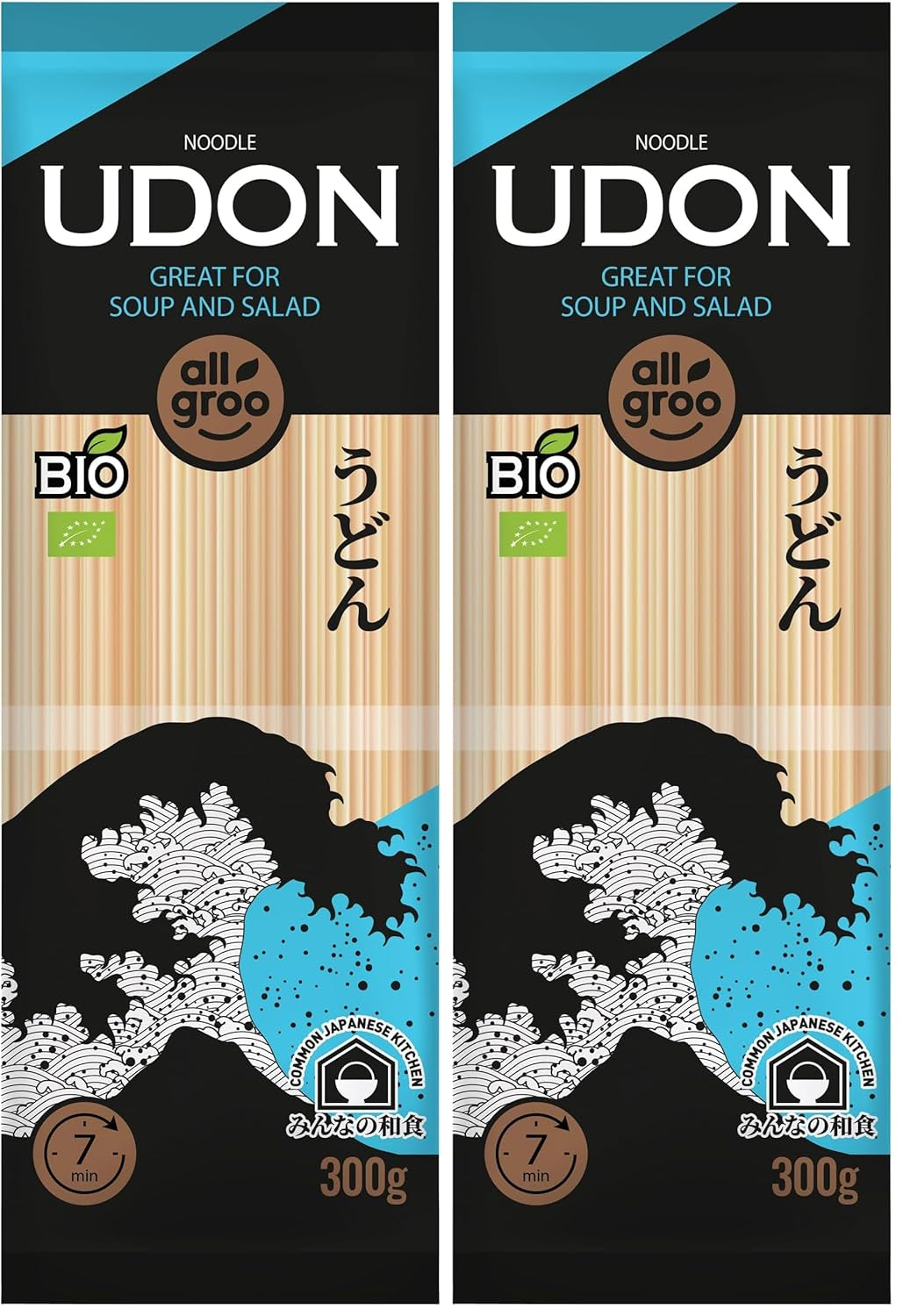 Tăiței de grâu organici Allgroo, Udon, CN-BIO-154-1 x 300 g