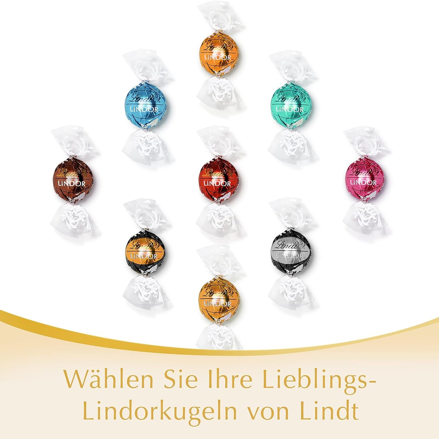 Bile de ciocolată albă Lindt LINDOR | Pungă de 137 g | Aprox. 10 biluțe de ciocolată albă cu umplutură care se topește în gură | Set cadou de ciocolată | Set cadou de ciocolată (Pachet de 2)