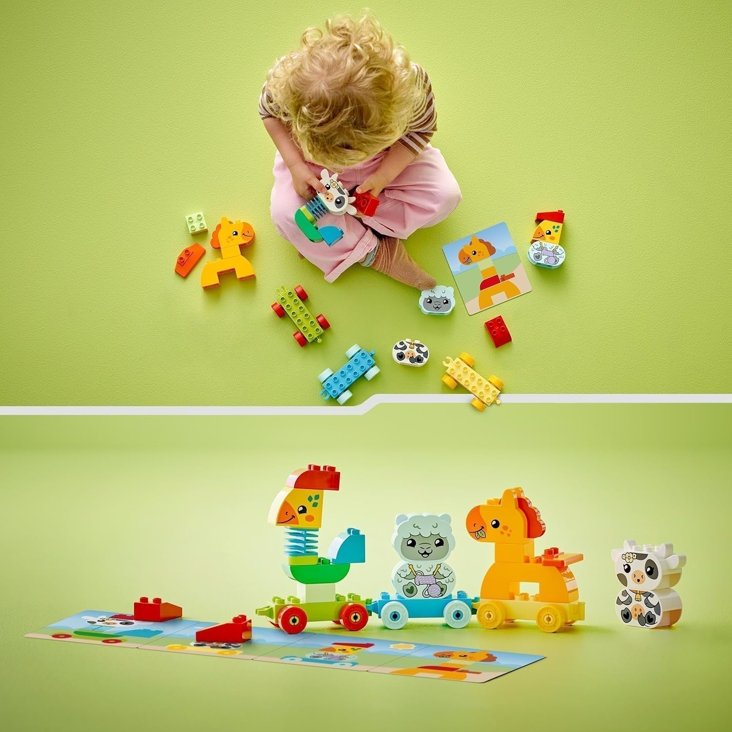 Tren de animale LEGO DUPLO, jucărie tren cu roți, figuri creative de animale de construit și reconstruit, jucărie educativă pentru copii mici, cadou de ziua de naștere pentru fete și băieți iubitori de animale de la 1½ ani 10412 Seturi de constructie Besuche den LEGO-Store