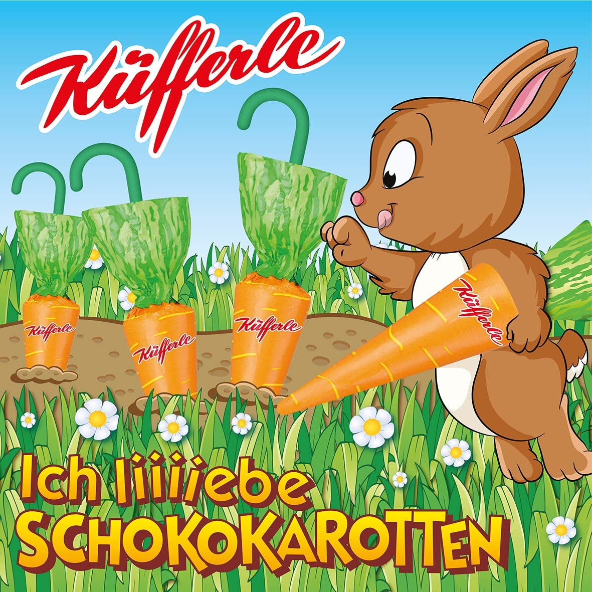Küfferle, Morcovi cu ciocolată originală 810 g 60 buc., Ciocolată cu lapte, 1 bucată