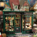 Casă de păpuși Magic Shop cu capac de praf, kit de mobilier pentru casă de păpuși în miniatură DIY, scară 1:24, cadou creativ pentru copii, cadou de ziua de naștere pentru adolescenți