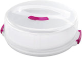 Recipient pentru prăjituri Metaltex, reglabil pe înălțime, polipropilenă, alb/transparent, ⌀ 30 cm, înălțime reglabilă de 8 și 15 cm Cutii depozitare alimente Naty Shop 30 X 30 X 15 Cm