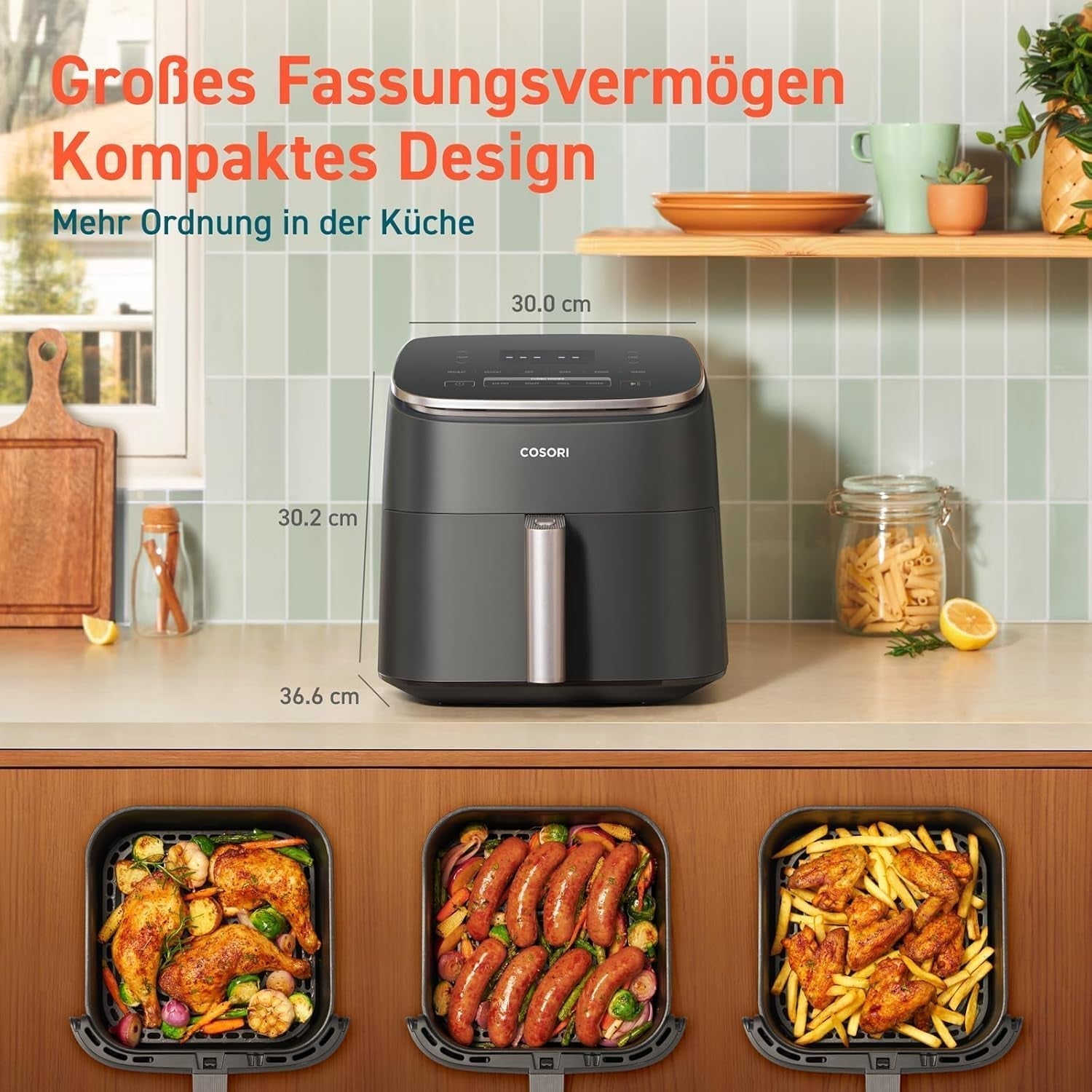 Cosori Turboblaze Hot Air Fryer Airfryer, 9-In-1, 6 litri, silentioasa Electrocasnice Naty Shop