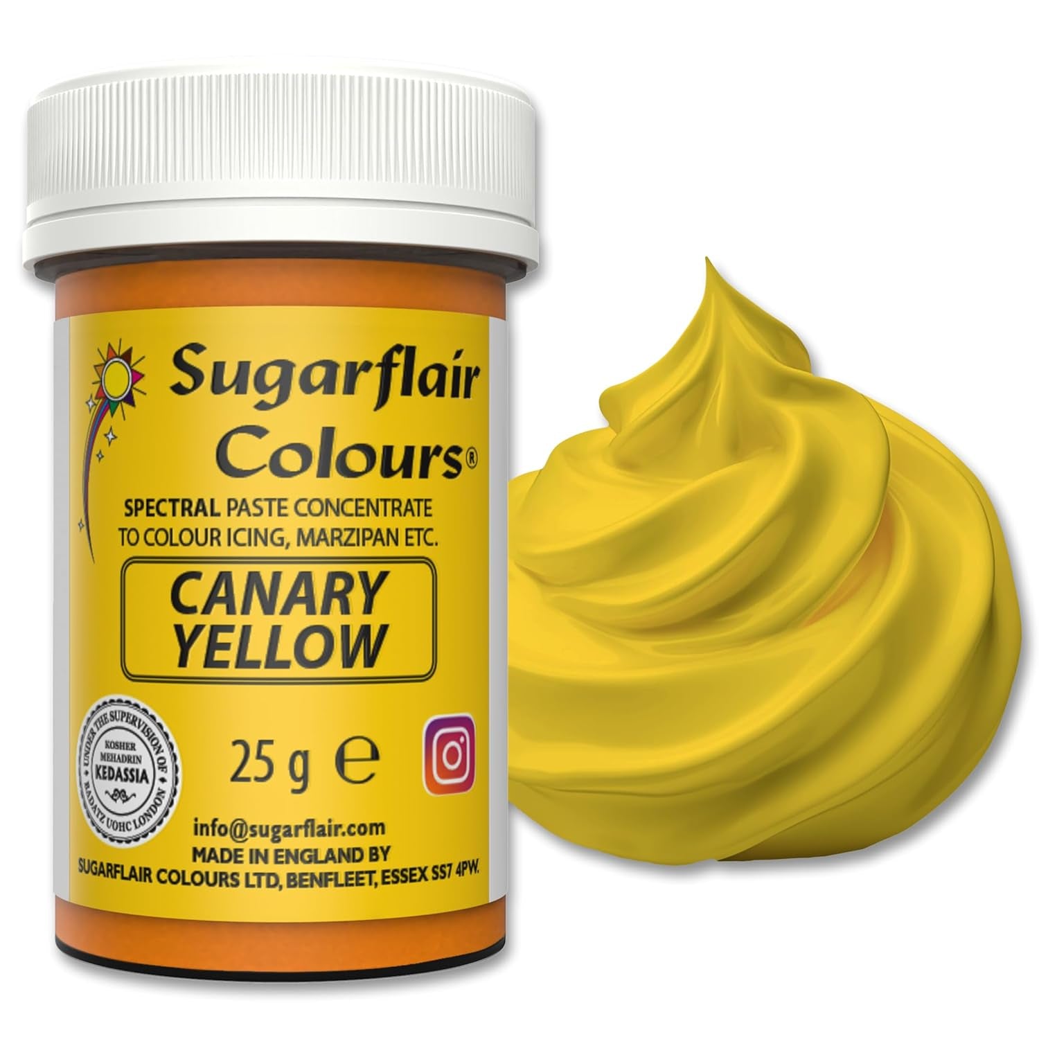 Pastă de colorant alimentar Sugarflair Grafit, colorant alimentar spectral concentrat pentru cremă de unt, pastă de zahăr, glazură, mixuri pentru prăjituri, macarons și multe altele! - 25g