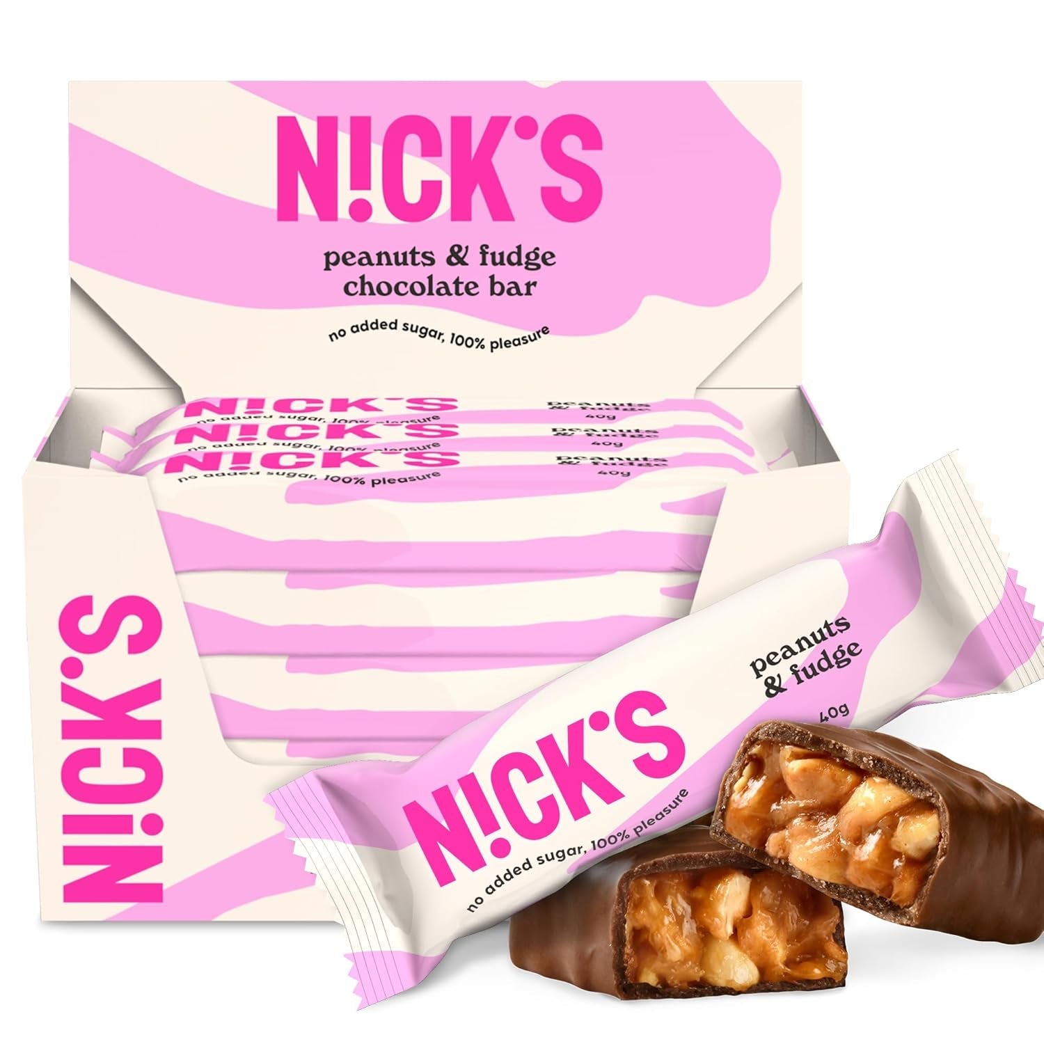 NICKS Batoane Keto cu Nucă de Cocos, Gustări cu Ciocolată și Nucă de Cocos, 175 calorii, 2 carbohidrați neți, fără zahăr adăugat, fără gluten, dulciuri cu conținut scăzut de carbohidrați (15 x 40 g)
