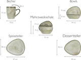 CreaTable, 23769, seria CLOUDY, nisip, set de veselă cu 10 piese, serviciu combinat din gresie, potrivit pentru mașina de spălat vase și cuptorul cu microunde, producție de calitate