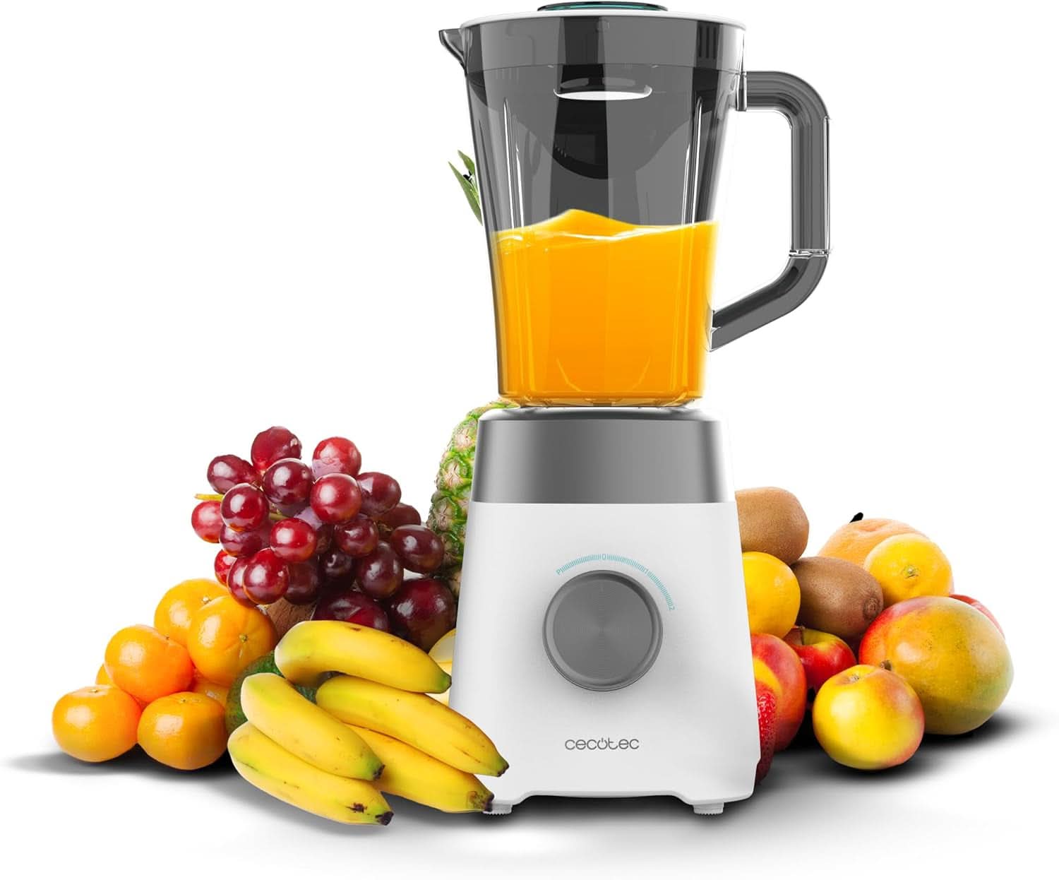 Cecotec Standmixer Power Black Titanium 2200MAX Smooth, 2200 W Maximale Leistung, 6 Klingen Aus Edelstahl, Ice-Crush-Funktion, Turbo- Und Smoothie-Funktion, Autoclean-Funktion Bucatarie Naty Shop Weiß 1300 W | 1,5 L | Kunststoff