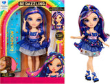 Rainbow High Be Dazzling – Genevieve Bleue – Păpușă de modă albastră, 28 cm, cu unealtă de decorat, pietre prețioase strălucitoare și accesorii de styling