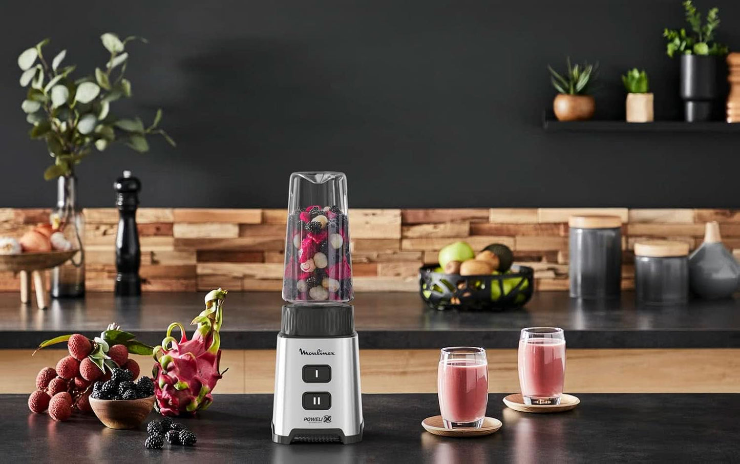 Blender Pulseo LM17GD, 400 W, 4 lame, 700 Ml, Recipient portabil 600 Ml Bucatarie Naty Shop