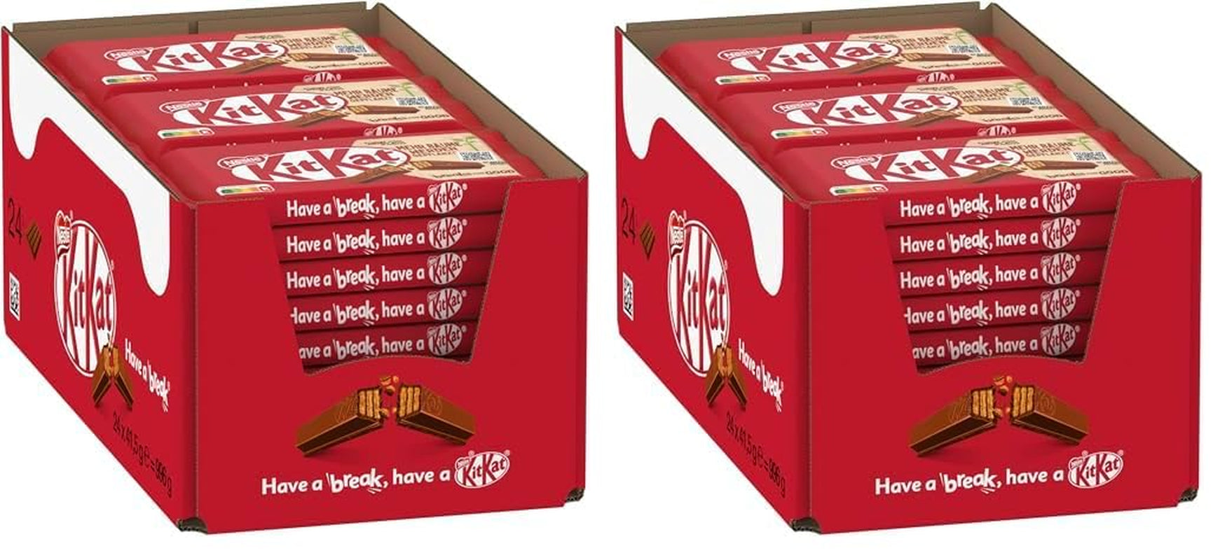 Batoane Nestlé Classic Chocolate, Batoane crocante cu ciocolată cu lapte și napolitană crocantă, pachet de 48 (24 x 41,5 g)