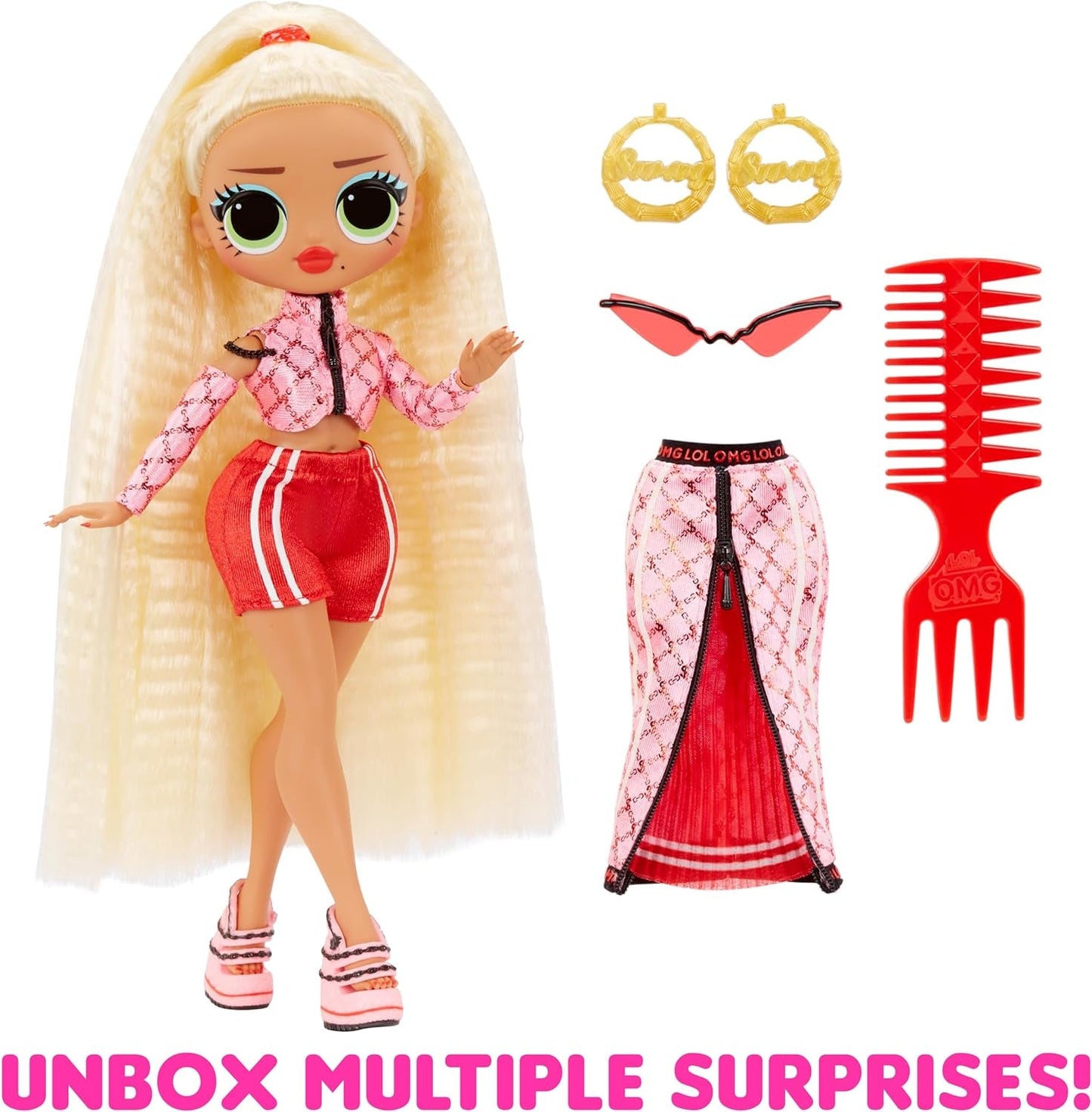 LOL Surprise! Păpușă la modă OMG - Articol cadou - Cu numeroase surprize, inclusiv modă schimbabilă și accesorii fabuloase - Excelentă pentru copii cu vârsta de 4 ani și peste, roz