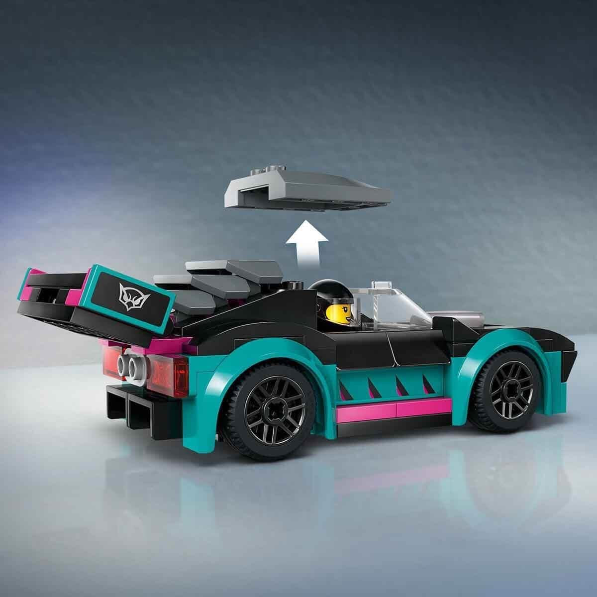 LEGO City Car Transporter cu mașină de curse, camion jucărie cu rampă de încărcare reglabilă și mașină de curse, set de construcție cu 2 minifigurine, șofer de curse și șofer de camion, copii de peste 6 ani 60406 Seturi de constructie Besuche den LEGO-Store