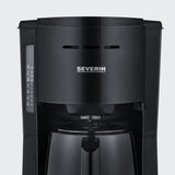 Aparat de cafea cu filtru SEVERIN cu carafă termică, aparat de cafea pentru până la 8 cești, aparat de filtru atractiv cu carafă izolată, negru, 1 litru, KA 9306