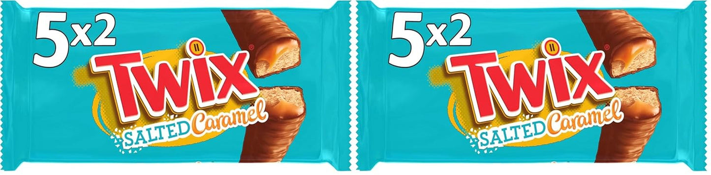 Batoane de ciocolată Twix cu caramel sărat | Pachet vrac de ciocolată | 30 de batoane duble (30 x 46g)