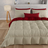 PETTI Artigiani Italiani - Cuvertură de iarnă pentru pat dublu, maxi, monocoloră, față-verso, alb, gri, 100% Made in Italy Plapumi si pilote Naty Shop Bordeaux taupe Una Piazza E Mezza