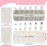 5820 Stück Strasssteine Nägel, Glitzersteine Nägel Und Halbrunde Perlen, AB Kristall Rhinestones, Flatback Nagel Steine Mit Pinzette Und Stift Für Nagel/Diy (Mehrere Größen Und Farben)