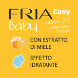 Șervețele umede Easy Baby, cu aloe vera și extract de miere cu efect hidratant pentru piele, testate dermatologic, pachet de 20 de șervețele
