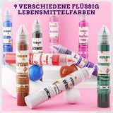 Colorant alimentar - Colorant alimentar lichid, Colorant alimentar foarte concentrat, Coloranți alimentari lichizi pentru copt, Decorare tort, Fursecuri, Macarons, Ouă de Paște, Aluat - 3 × 30ml (Roșu de Crăciun)