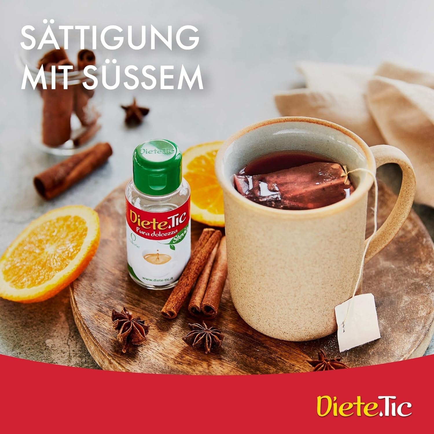 Diete.Tic, Îndulcitor lichid cu stevie, zero calorii, pachet convenabil de 3 x 50 ml (1000 picături), fără gluten, fără conservanți, excelent pentru îndulcirea băuturilor, iaurturilor și salatelor de fructe