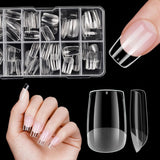 Unghii false scurte, model balerină, 120 bucăți, pentru lipire, 12 dimensiuni, unghii artificiale scurte, gel moale, acoperire completă, vârfuri de unghii pentru unghii cu gel scurte, S