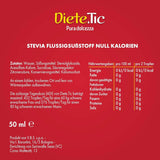 Diete.Tic, Îndulcitor lichid cu stevie, zero calorii, pachet convenabil de 3 x 50 ml (1000 picături), fără gluten, fără conservanți, excelent pentru îndulcirea băuturilor, iaurturilor și salatelor de fructe