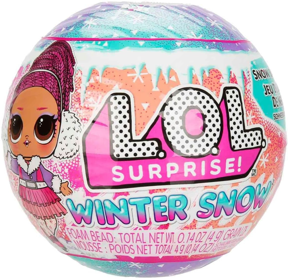 L.O.L. Surpriză! Winter Snow Tot - 1 păpușă de colecționat cu surpriza magică a zăpezii, învelită orb, 8 păpuși de colecționat, modă și accesorii Frosty Cool, cadou pentru copii 4+ Papusi Naty Shop