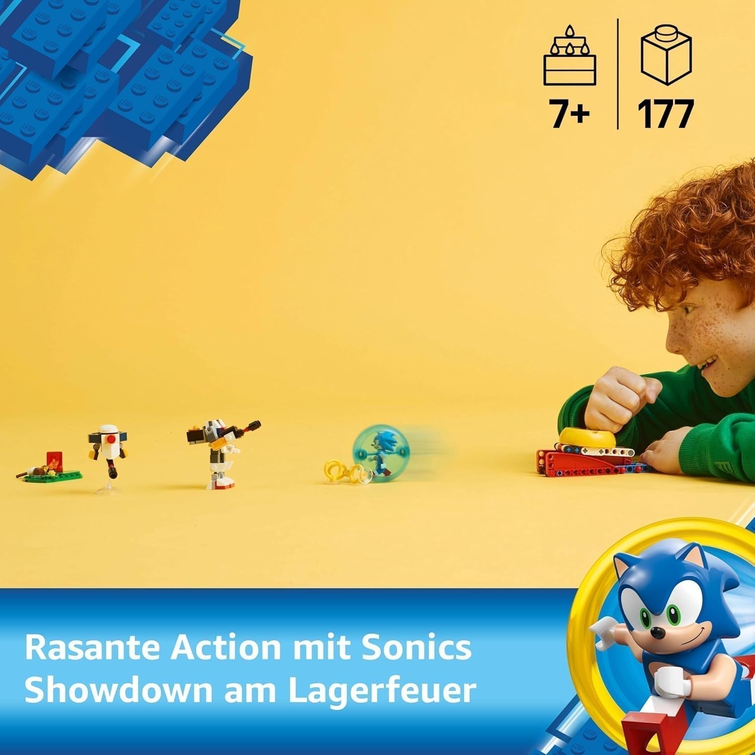 LEGO Sonic the Hedgehog Sonics Showdown At The Campfire, jucărie de jocuri pentru copii și fani ai jocurilor video, set de construcție pentru băieți și fete de la 7 ani, set de aventură, colecționabil 77001 Seturi de constructie Besuche den LEGO-Store