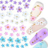 Unghii cu flori 3D, 6 grile, farmece pentru unghii cu flori, strasuri acrilice pentru unghii, accesorii pentru unghii, decorațiuni DIY pentru unghii de primăvară