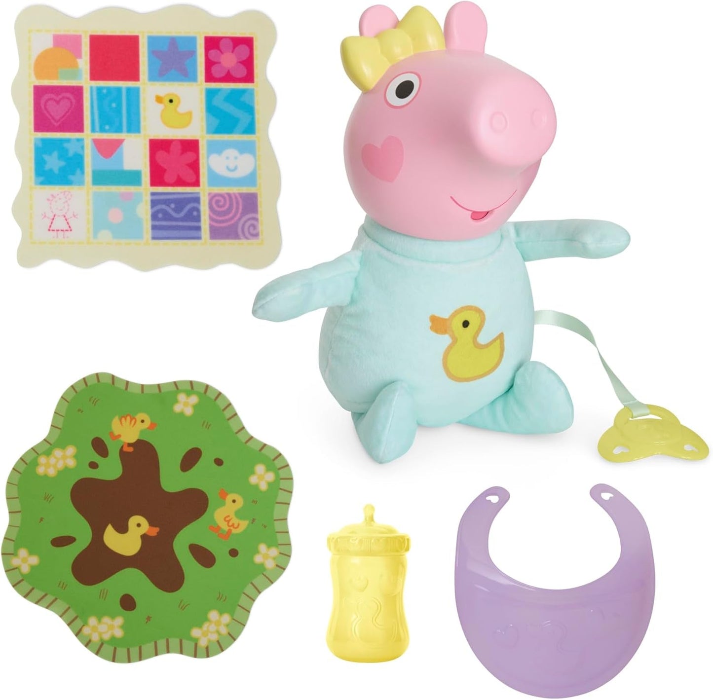 Peppa Pig Păpușa Interactivă Evie, 28 cm, cu 20 de sunete și multe funcții, set de jucării pentru copii de la 3 ani în sus