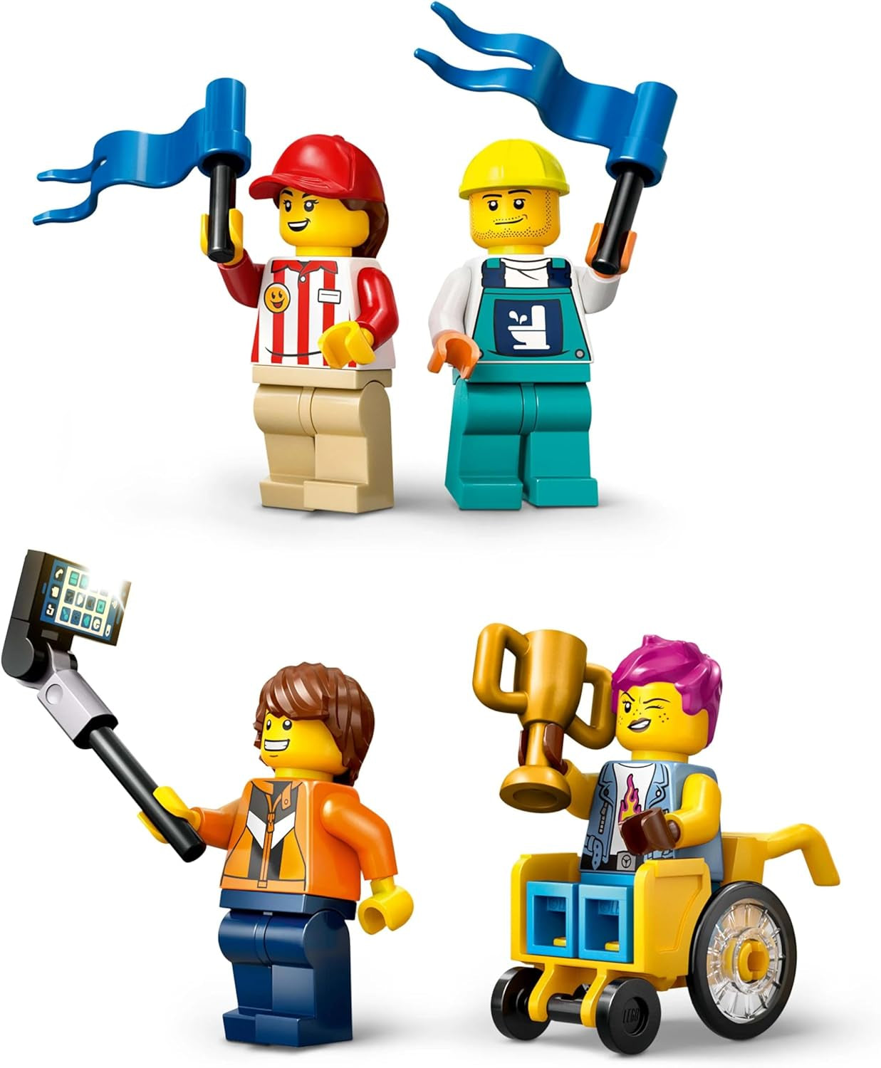 LEGO City No Limits: Soapbox Race With Ramp - Jucărie de construit pentru băieți și fete de la 6 ani - Set cu 2 cutii de săpun și 4 minifigurine Racer - Idee de cadou pentru copii 60460 Seturi de constructie Besuche den LEGO-Store