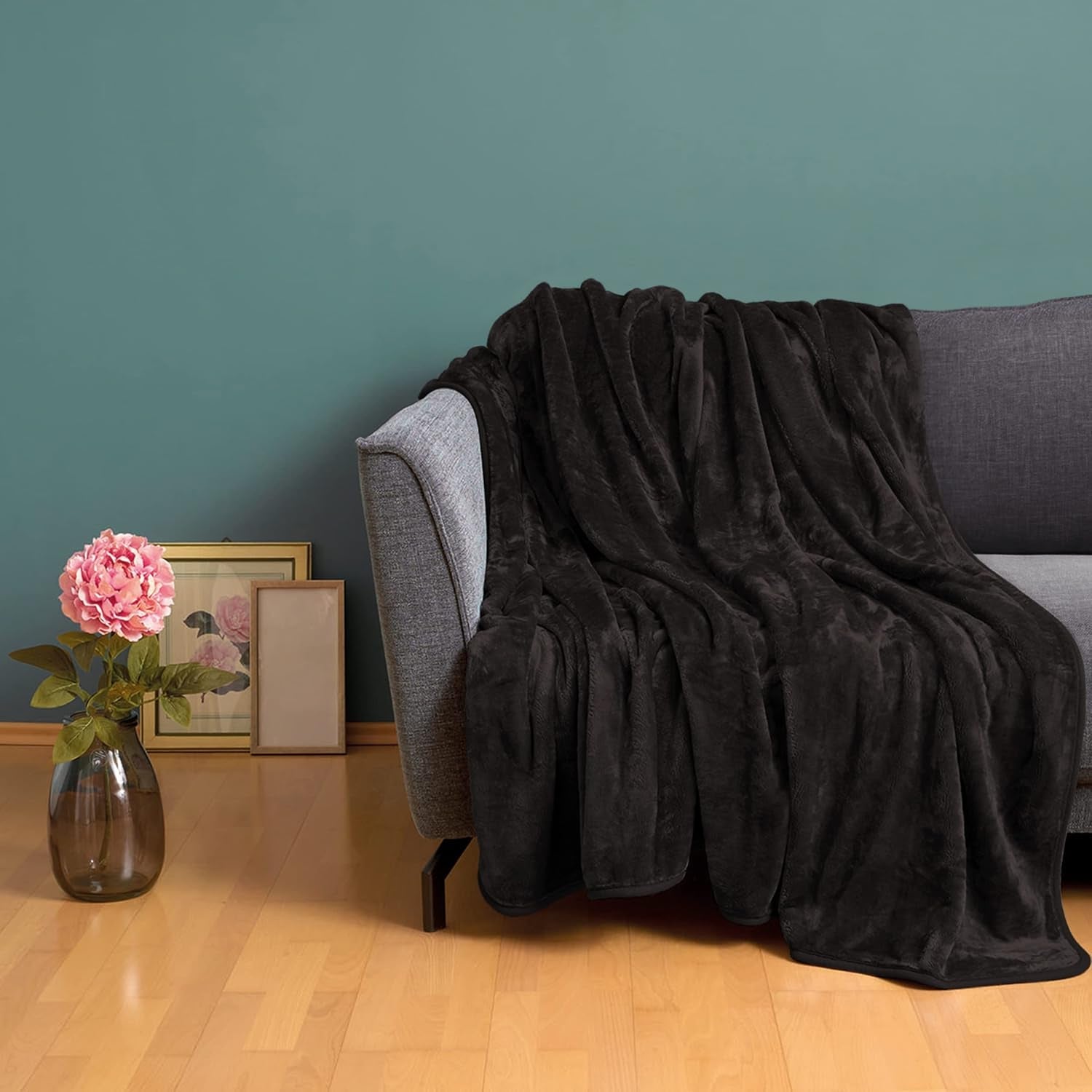 Amago - Pătură confortabilă, aspect cașmir, 180 X 220 cm - Negru Paturi si Cuverturi Besuche den GÃ¶zze-Store