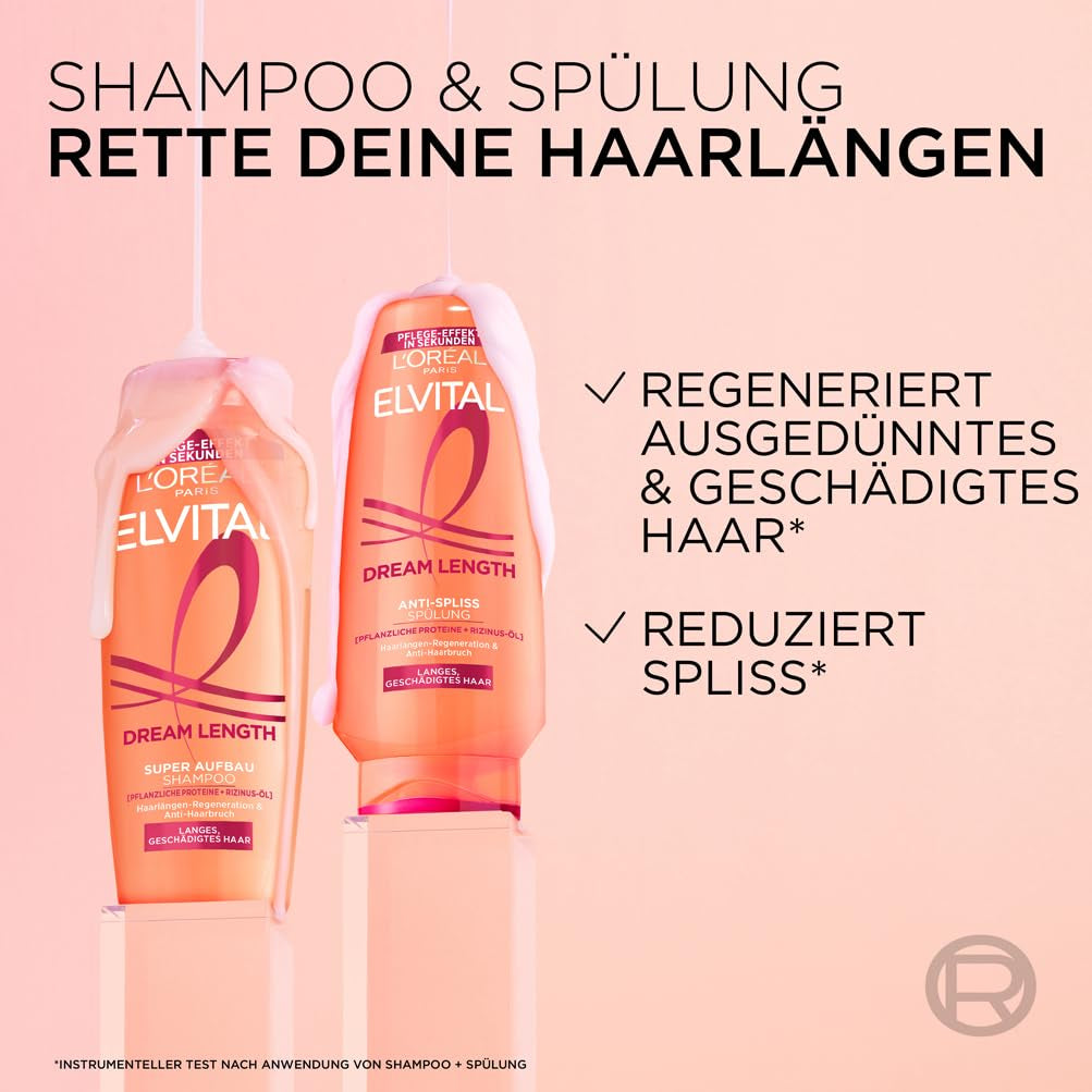 L'Oréal Paris Elvital Dream Length Super Building Shampoo, pentru păr lung ca de vis Duș și baie L'Oréal