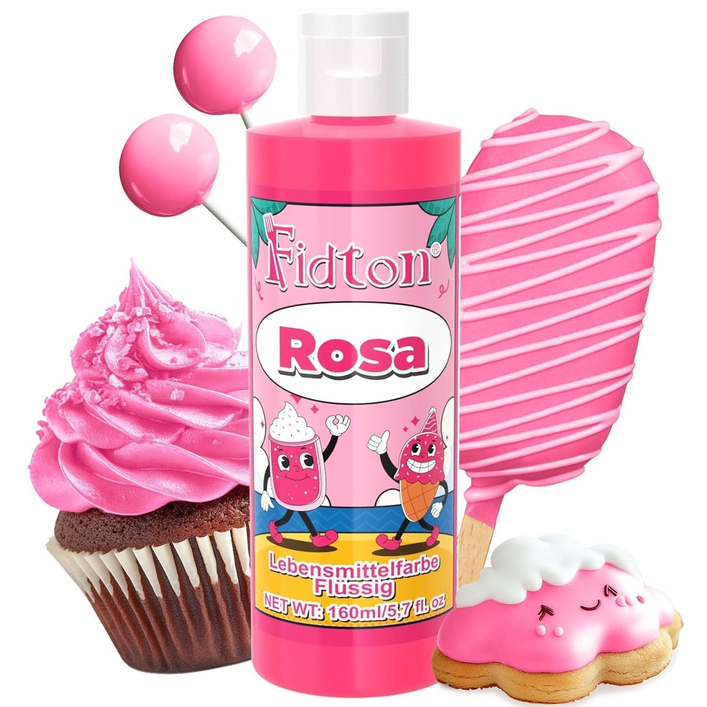 Colorant alimentar gel - Fidton 7 culori colorant alimentar foarte concentrat, decorațiuni comestibile pentru tort pentru fondant, colorant alimentar pentru colorarea ouălor, gogoșilor, macaroanelor - 10 ml