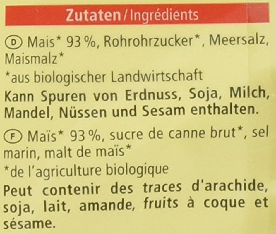 Fulgi de porumb organici, fără gluten, 375 g