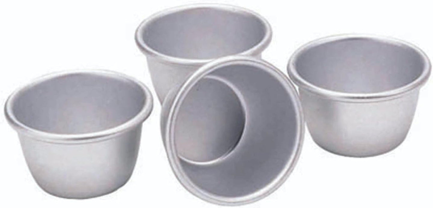 Mini matrițe pentru budincă Kitchencraft, aluminiu anodizat, 7,5 cm, set de 4, argintiu Matrite si tavi pentru copt Naty Shop