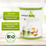 Matchamagic - Pudră de matcha latte bio din Japonia cu zahăr din floare de cocos pentru un ceai delicios