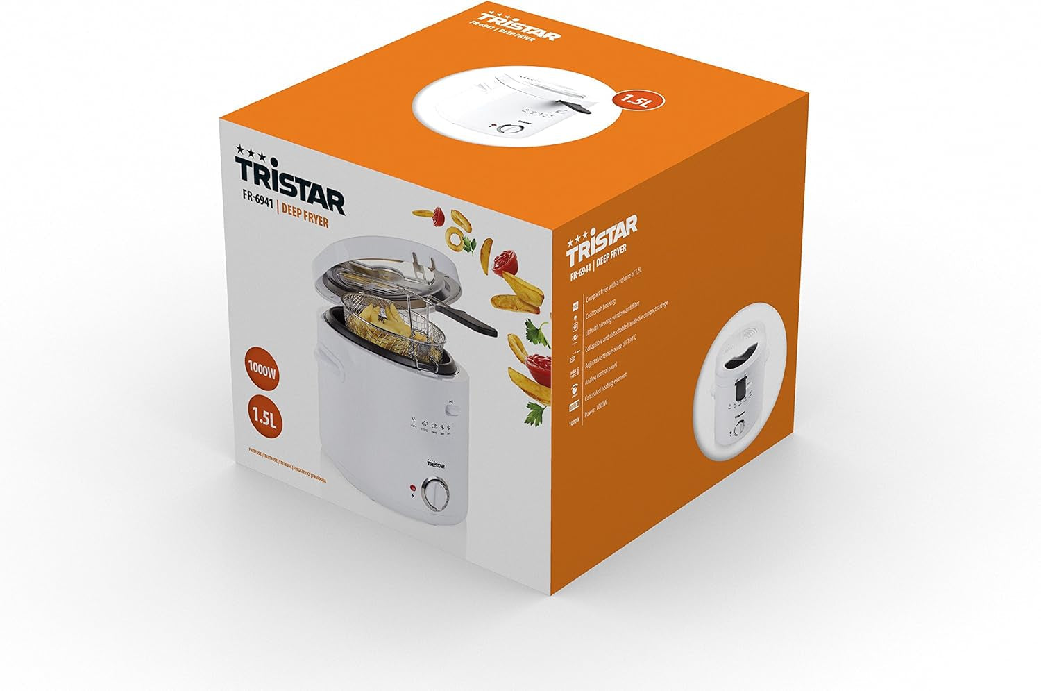 Tristar FR-6941 friteuză - termostat, 1,5 L, 1000 W, alb Electrocasnice Naty Shop